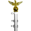 6' Silver Aluminum Spinner Pole - Eagle Top